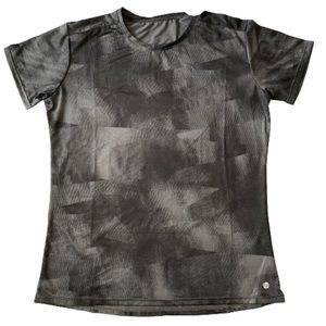Black and gray faux textured look moisture wicking short sleeve top size XL